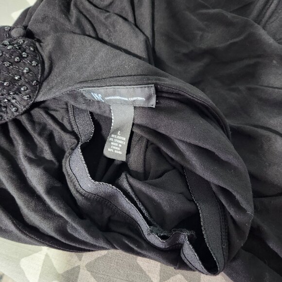 INC International Concepts Black Seguin Beaded Halter Sleeveless Top Large - Picture 8 of 8